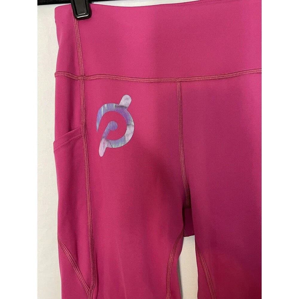 Peloton Move Mission Tulip Hem Logo Leggings Pink Size M